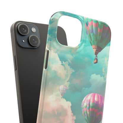 Pastel Balloon Adventure - Slim iPhone 15 Phone Case