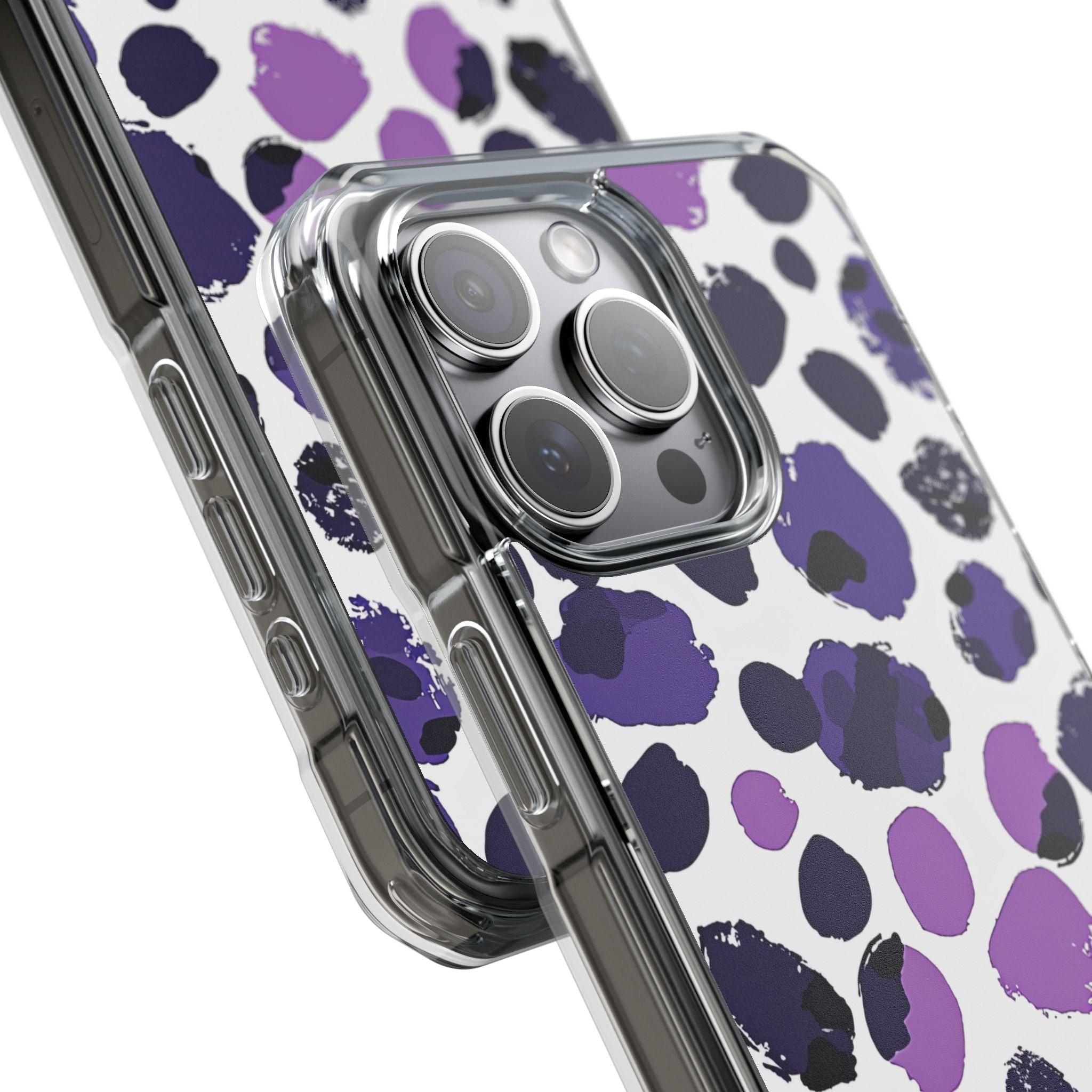 Purple Inkblots iPhone 15 - Clear Impact Phone Case