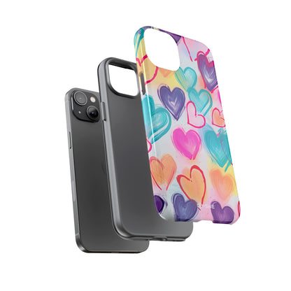 Hearts Dance Playfully - iPhone Case