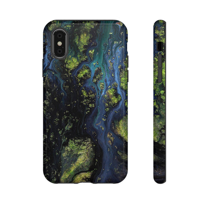 Blue Cosmos Ink Art iPhone Case (Protective) iPhone X Glossy Phone Case