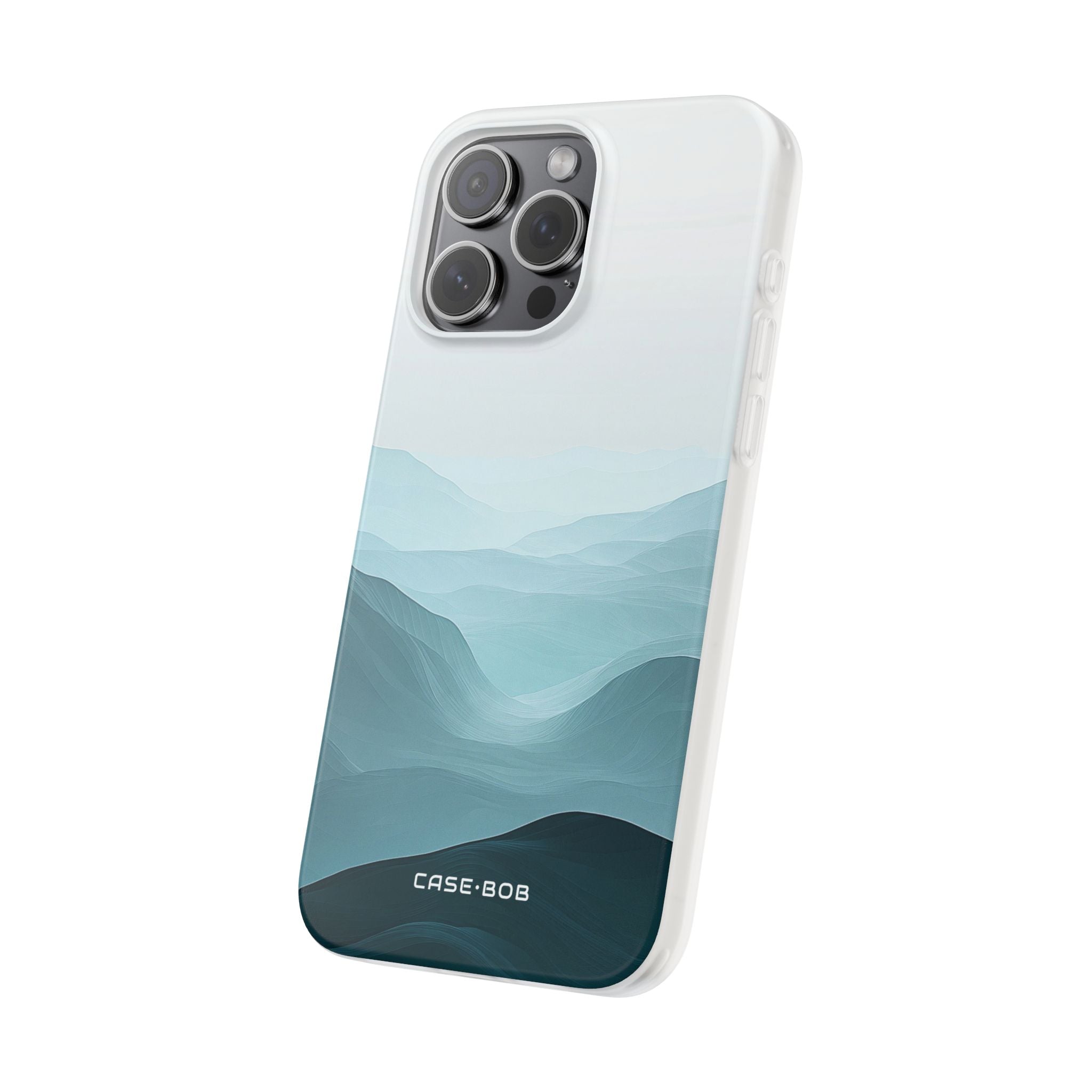 Teal Mist Mountains iPhone 15 Pro Max Case - Soft