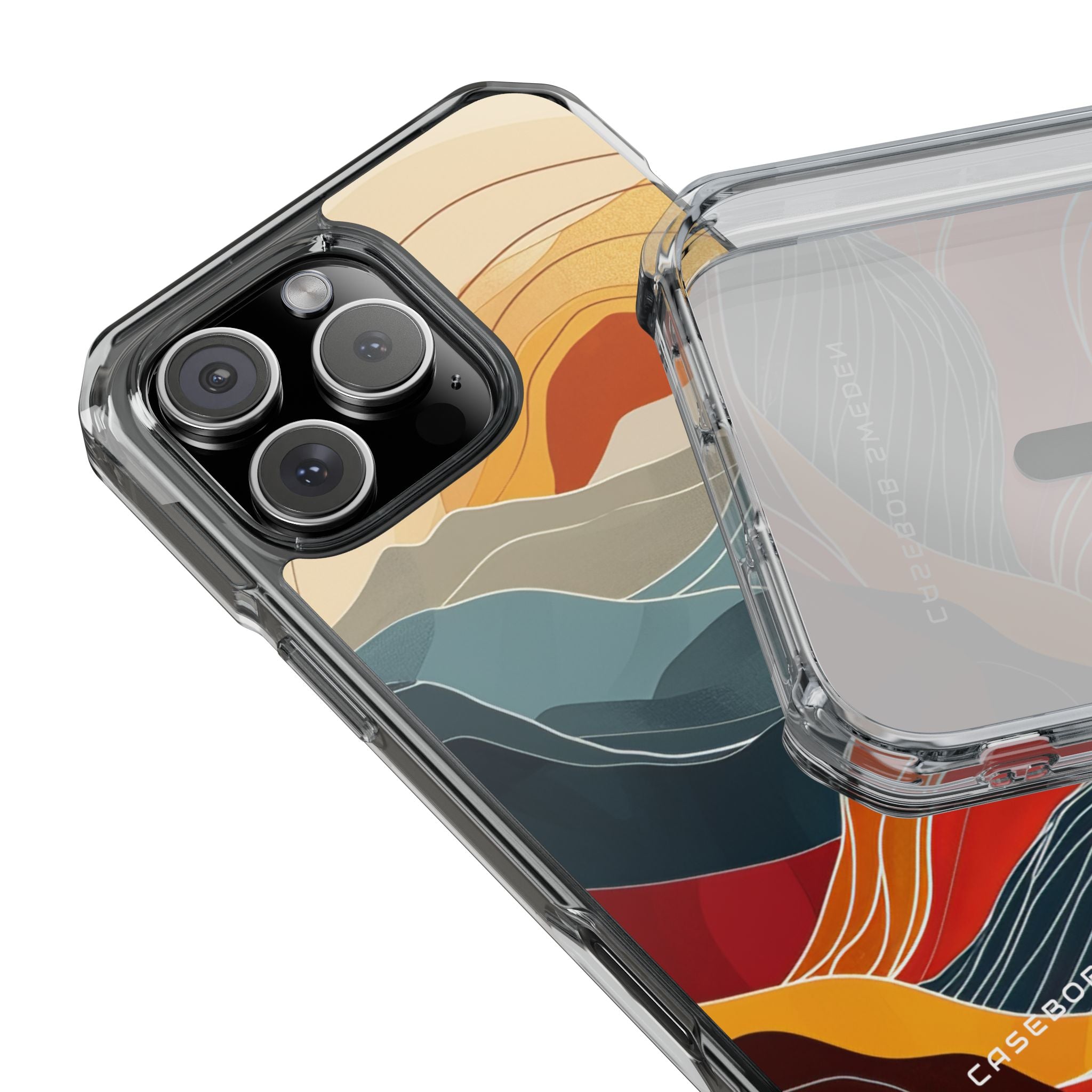 Harmonic Flow of Lines and Color iPhone 16 - Clear Impact Phone Case