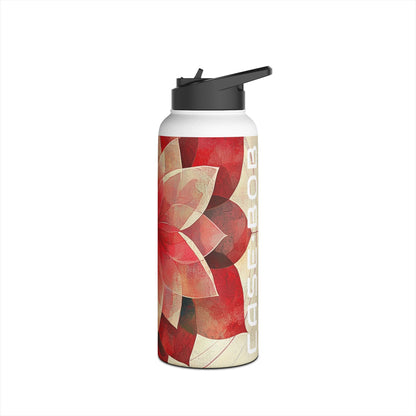Crimson Bloom - Stainless Steel Water Bottle
