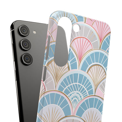 Art Deco Pastel Fan Pattern - Slim Samsung S23 Phone Case