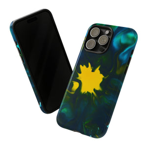 Yellow Spot Ink Art - Protective Phone Case