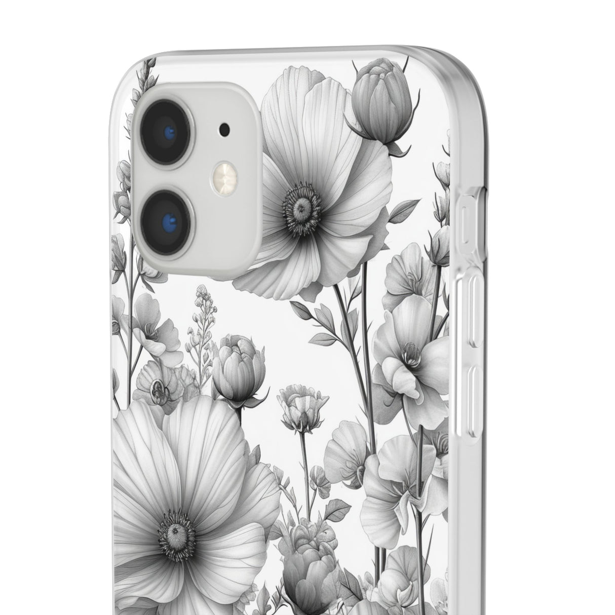 Monochrome Flora | Flexible Handyhülle für iPhone