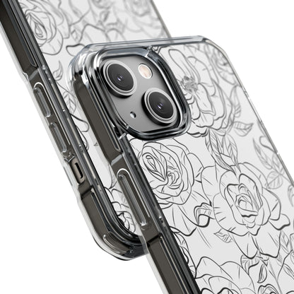 Intricate Rose Sketches iPhone Case - Impact