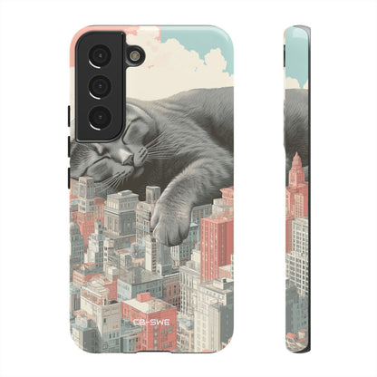 Cat Rests Over City - Samsung Case
