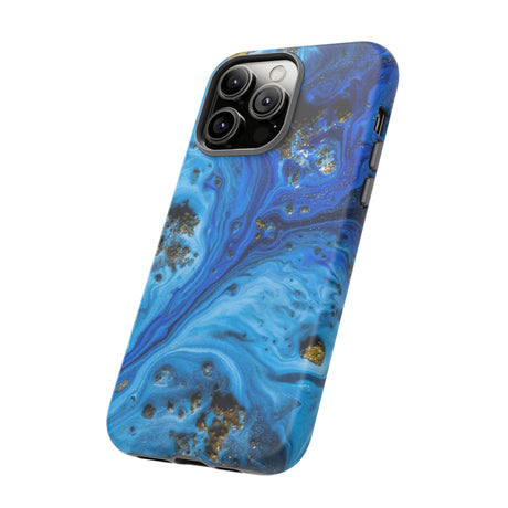 Blue Ice Melt Ink Art iPhone Case (Protective) Phone Case