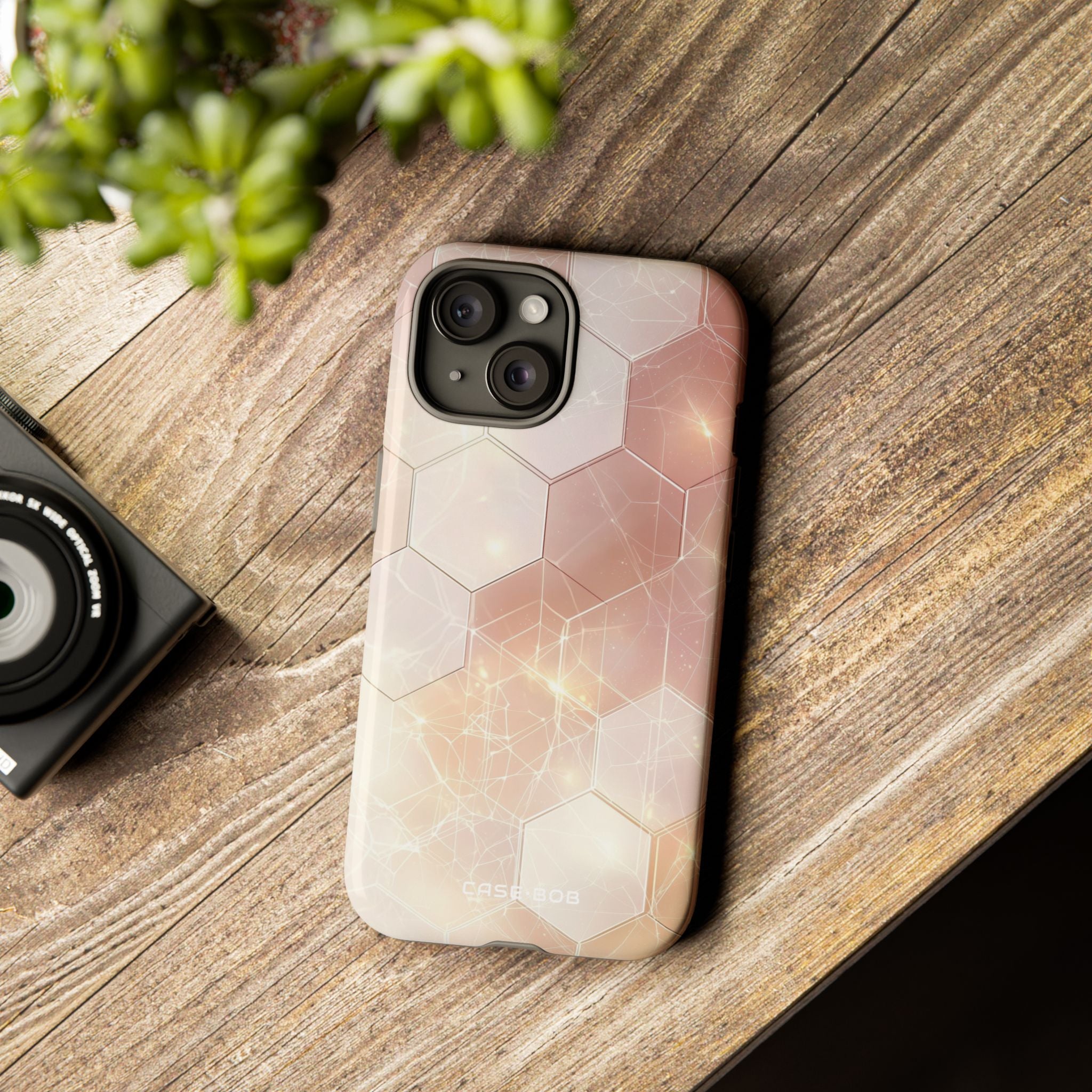 Honeycomb Glow iPhone 15 Case - Tough