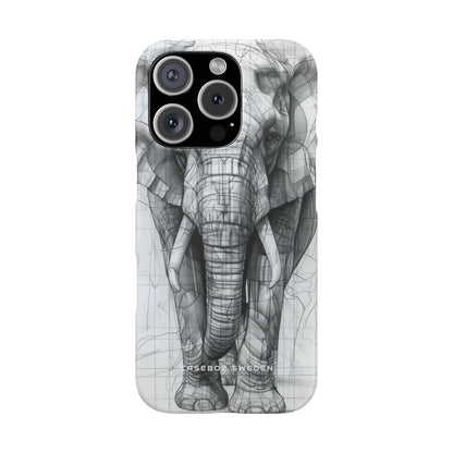 Elephant Line Geometry iPhone 16 - Slim Phone Case