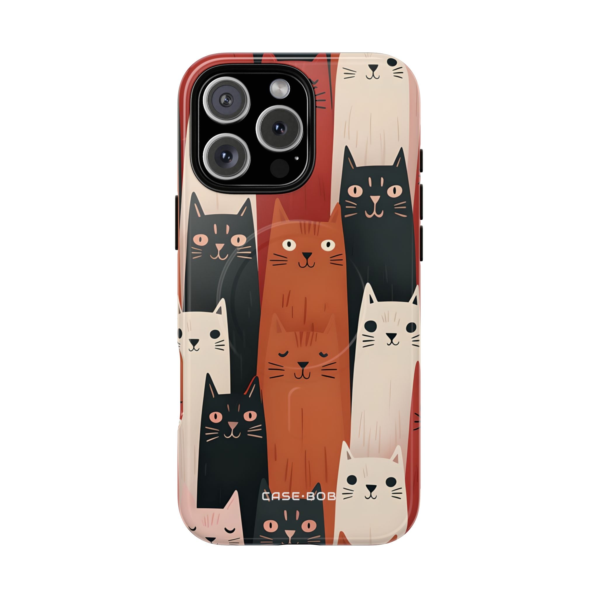 Elongated Cats Black iPhone 16 Pro Max Case - Tough+