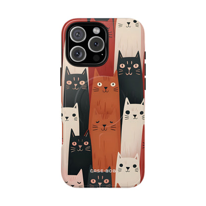 Elongated Cats Black iPhone 16 Pro Max Case - Tough+
