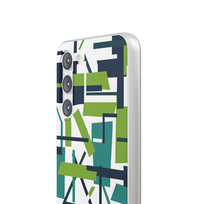 Green Geometry Glide Samsung S23 - Flexi Phone Case