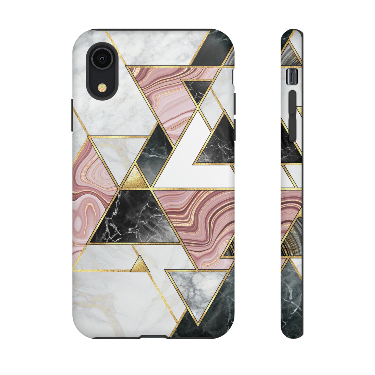 White Pink Mosaic - Protective Phone Case