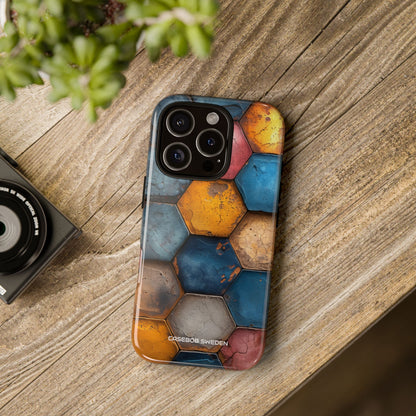 Rustic Geometric Tiles - Tough iPhone 16 Phone Case