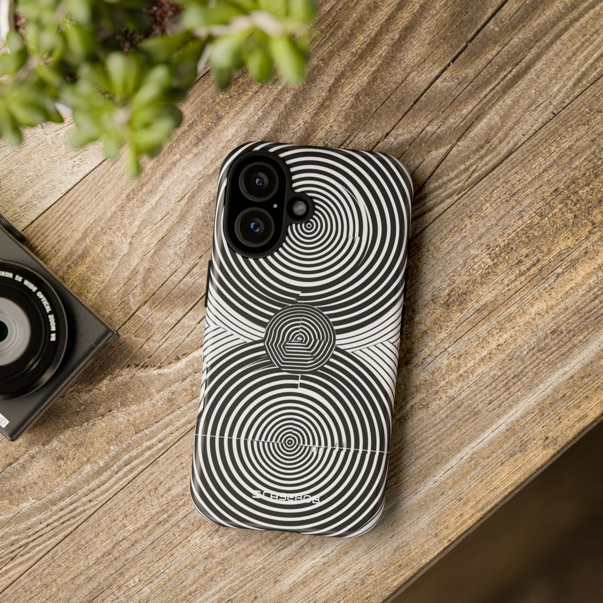 Dynamic Depth: Black and White Op-Art - for iPhone 16