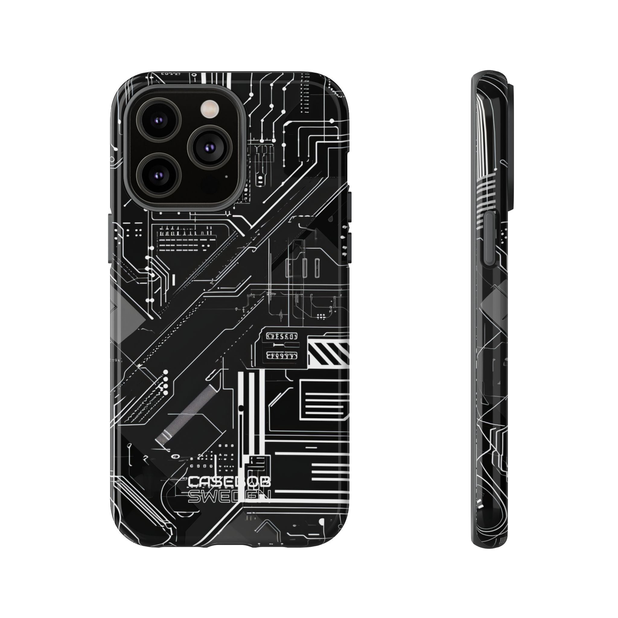 Futuristic Circuit Grid iPhone 14 - Tough