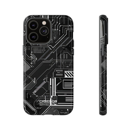 Futuristic Circuit Grid iPhone 14 - Tough