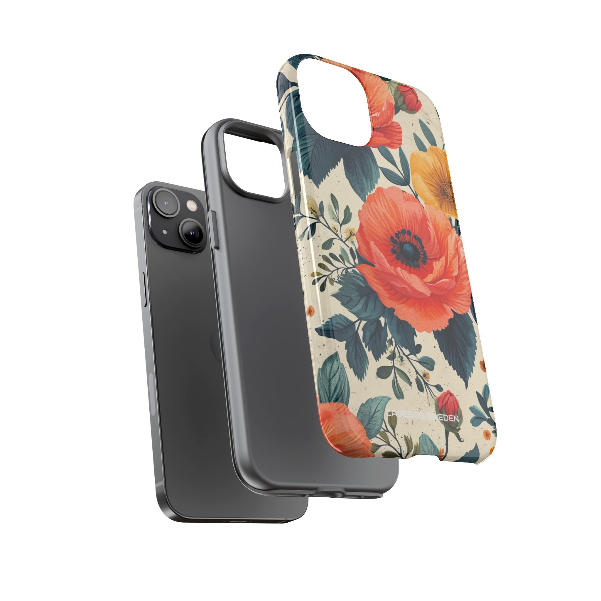 Vibrant Botanical Poppies - Tough iPhone 14 Phone Case