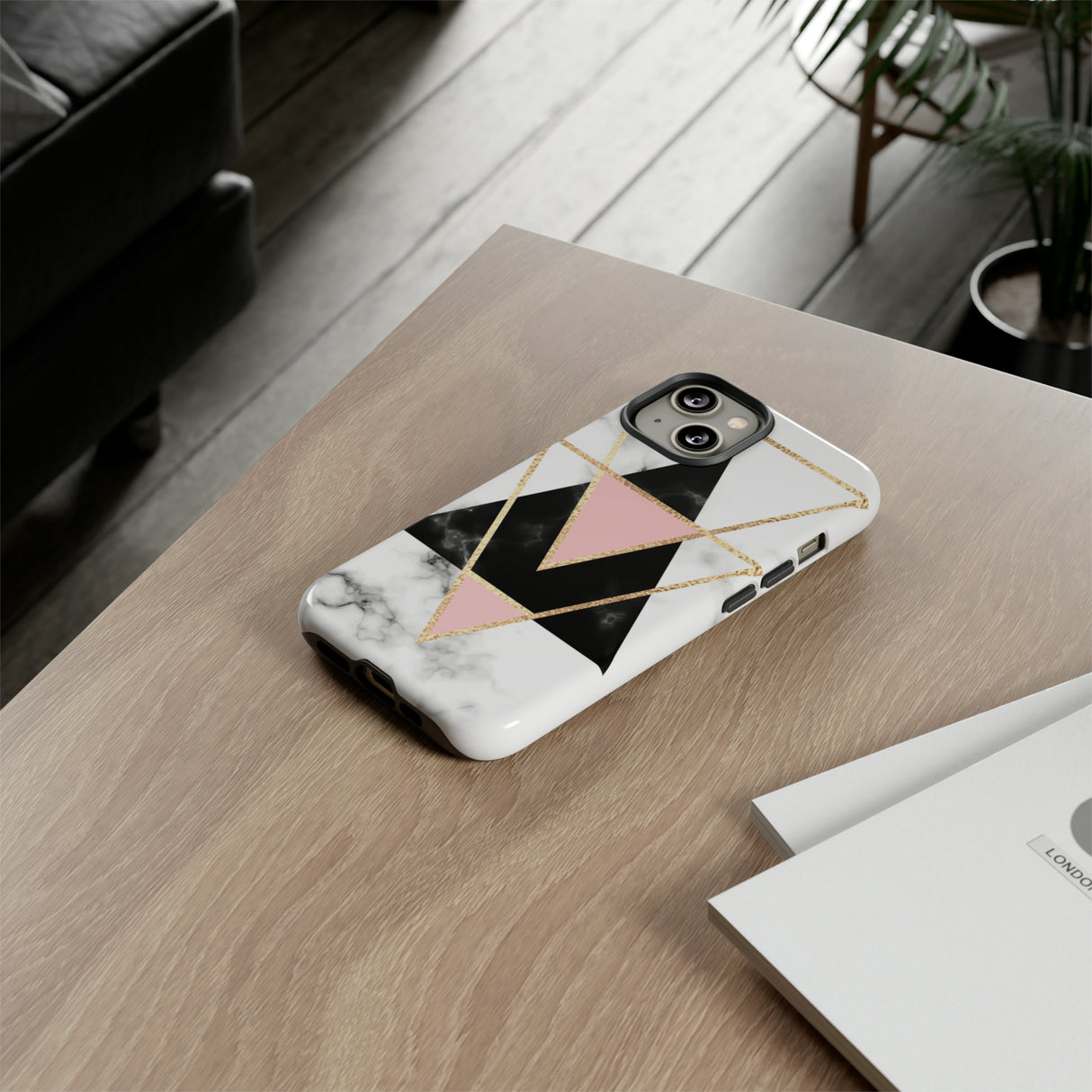 Marble Triangles - Protective Phone Case