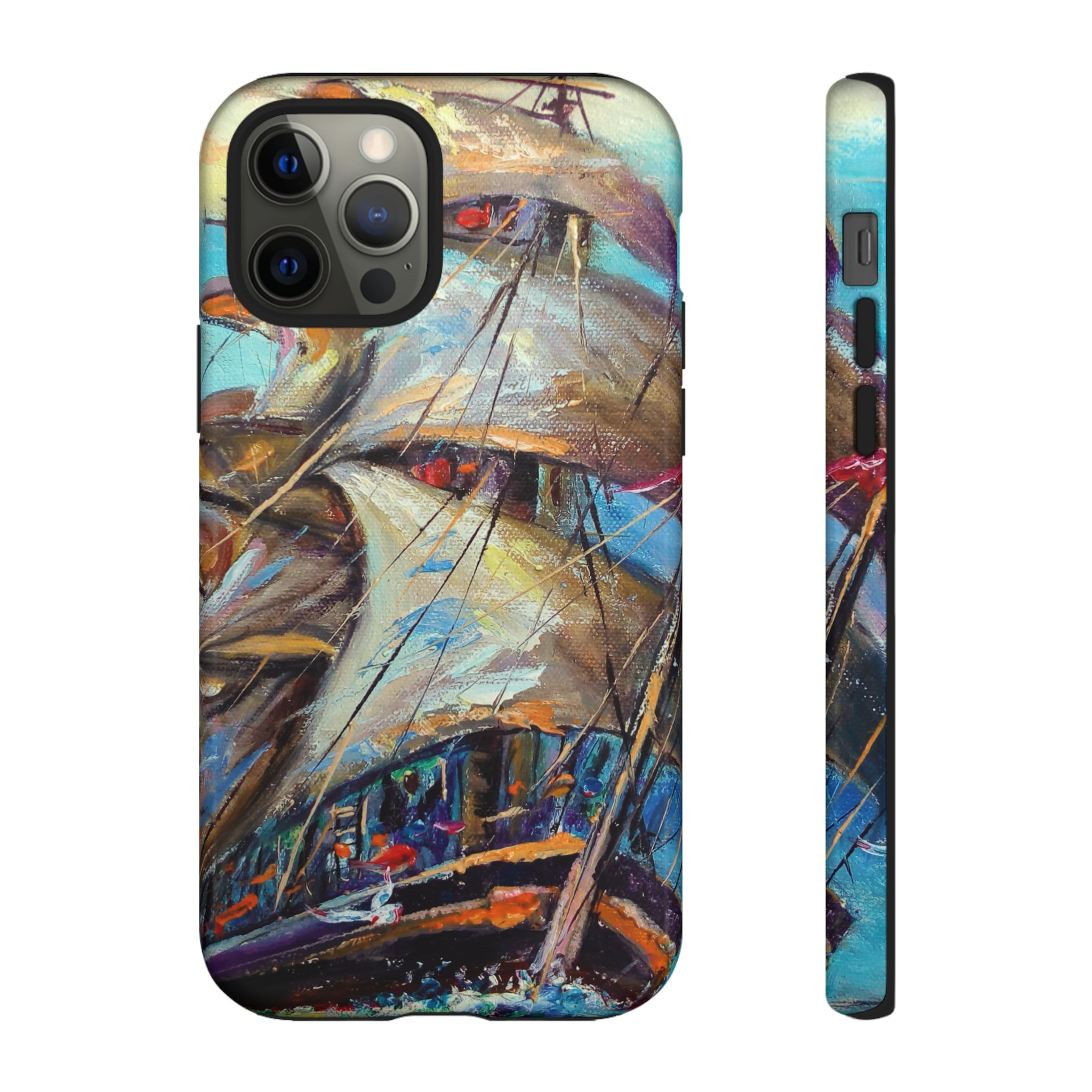 Oil painting - Sailboat - Protective Phone Case