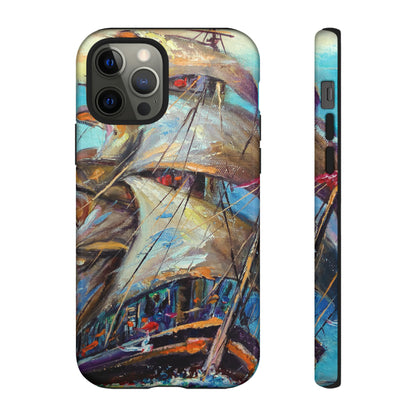 Oil painting - Sailboat - Protective Phone Case