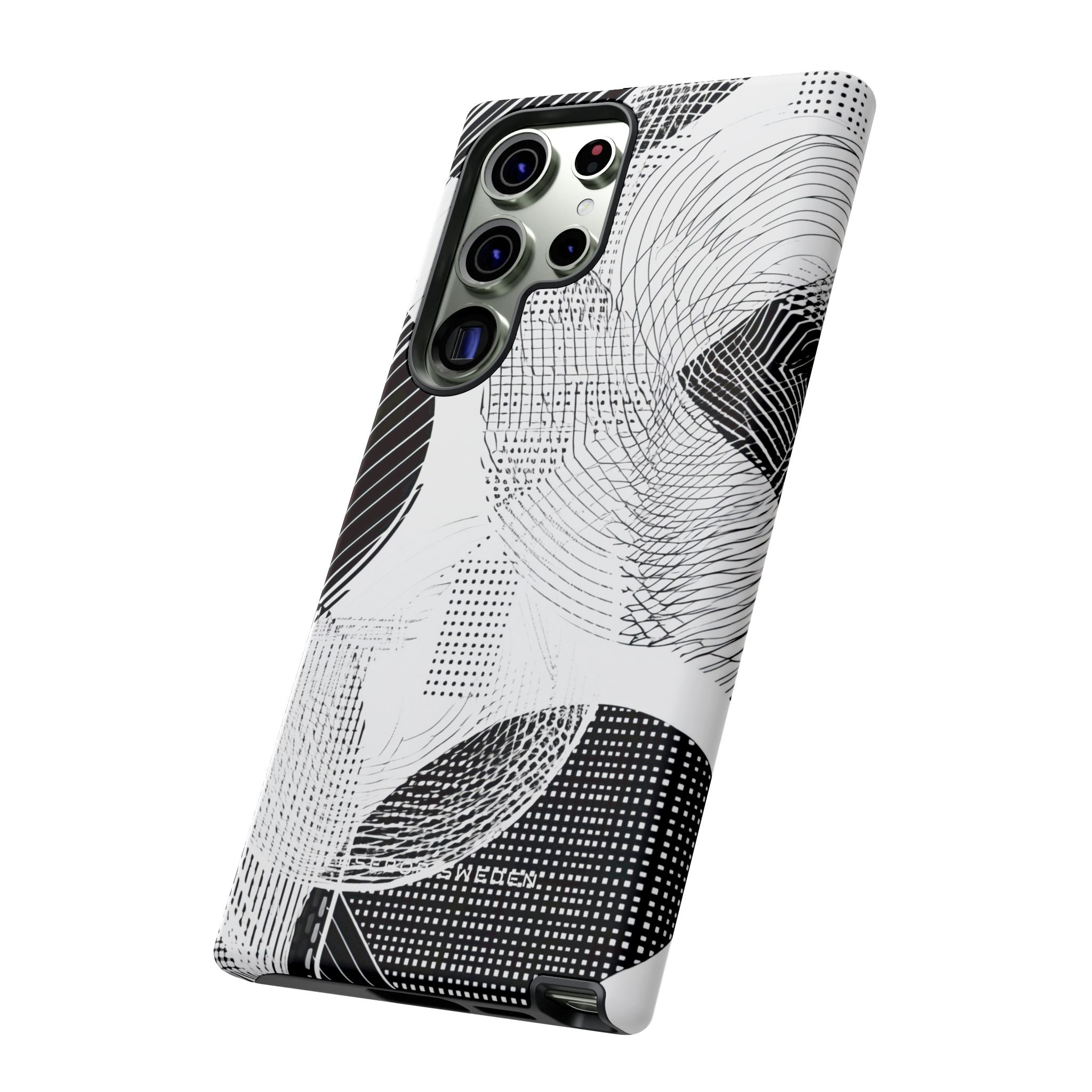 Geometric Monochrome Flow Samsung S23 - Tough Phone Case