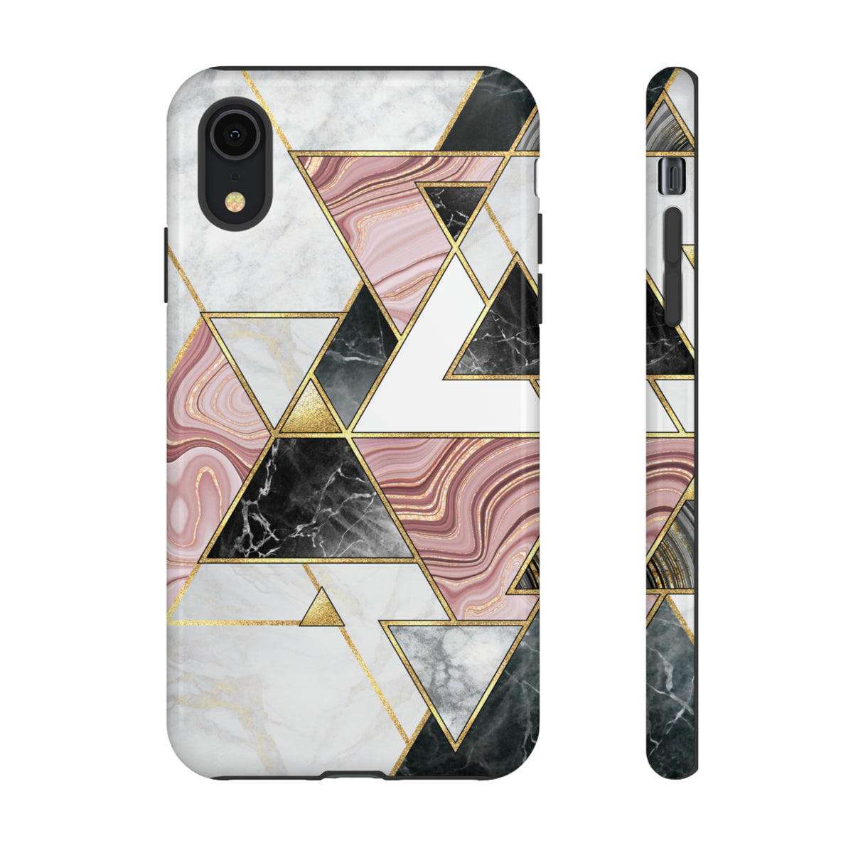 White Pink Mosaic - Protective Phone Case