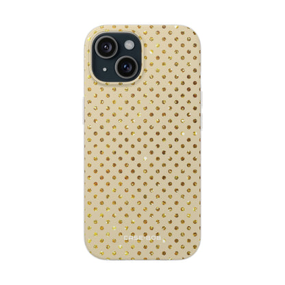 Gold Sparkle Grid iPhone 15 Case - Soft