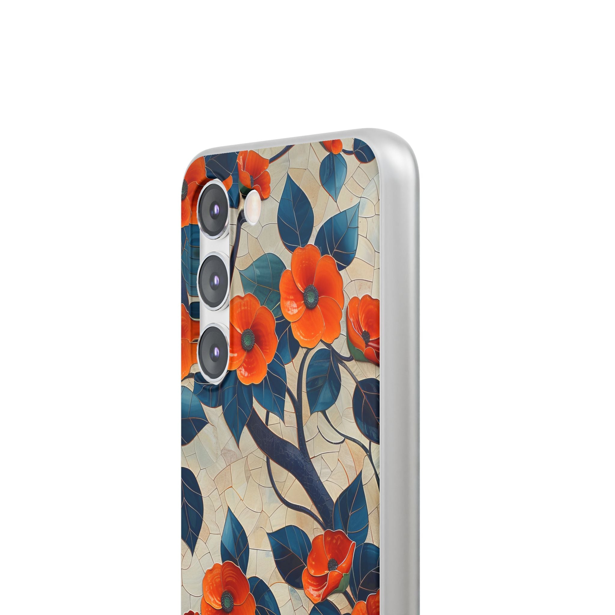 Orangenblüten Mosaik Harmonie Samsung S23 - Flexi Handyhülle