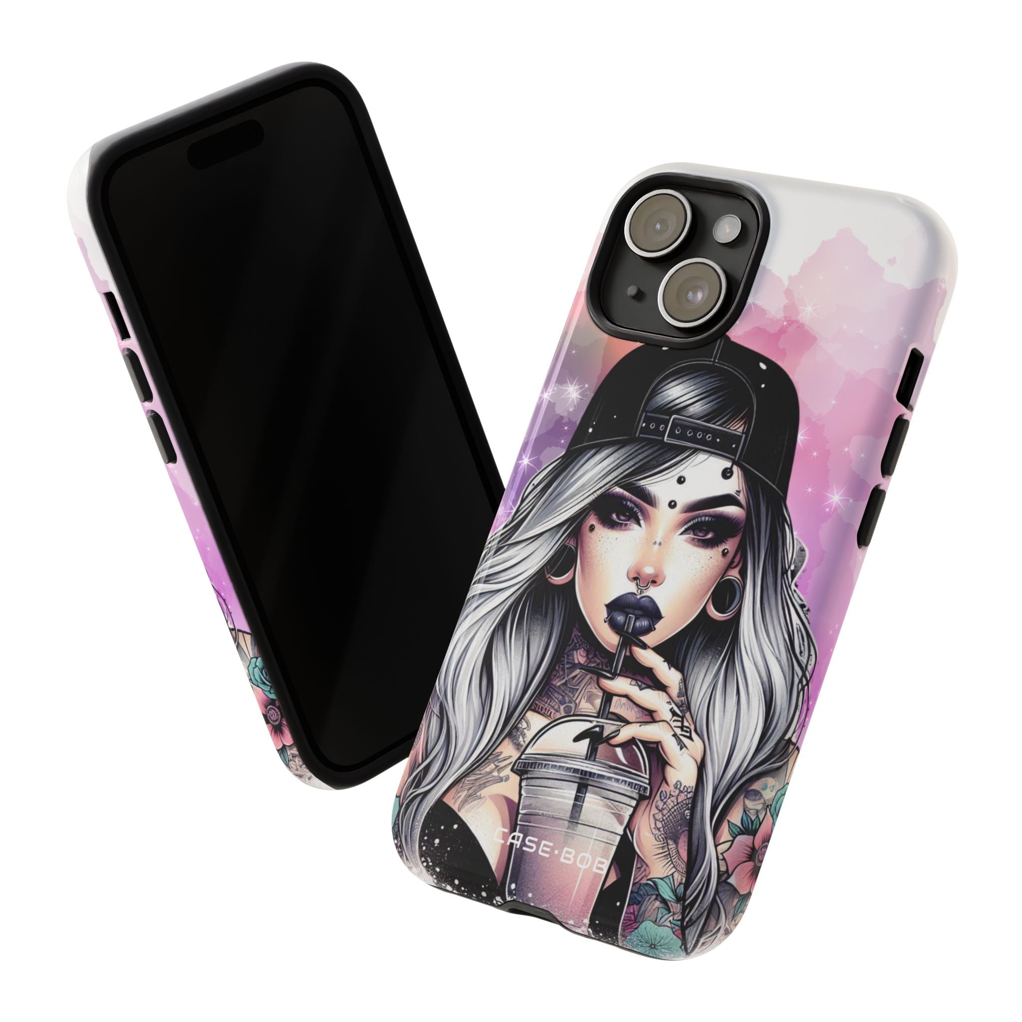 Silver Sip Nebula iPhone 15 Case - Tough