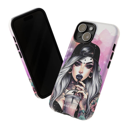 Silver Sip Nebula iPhone 15 Case - Tough