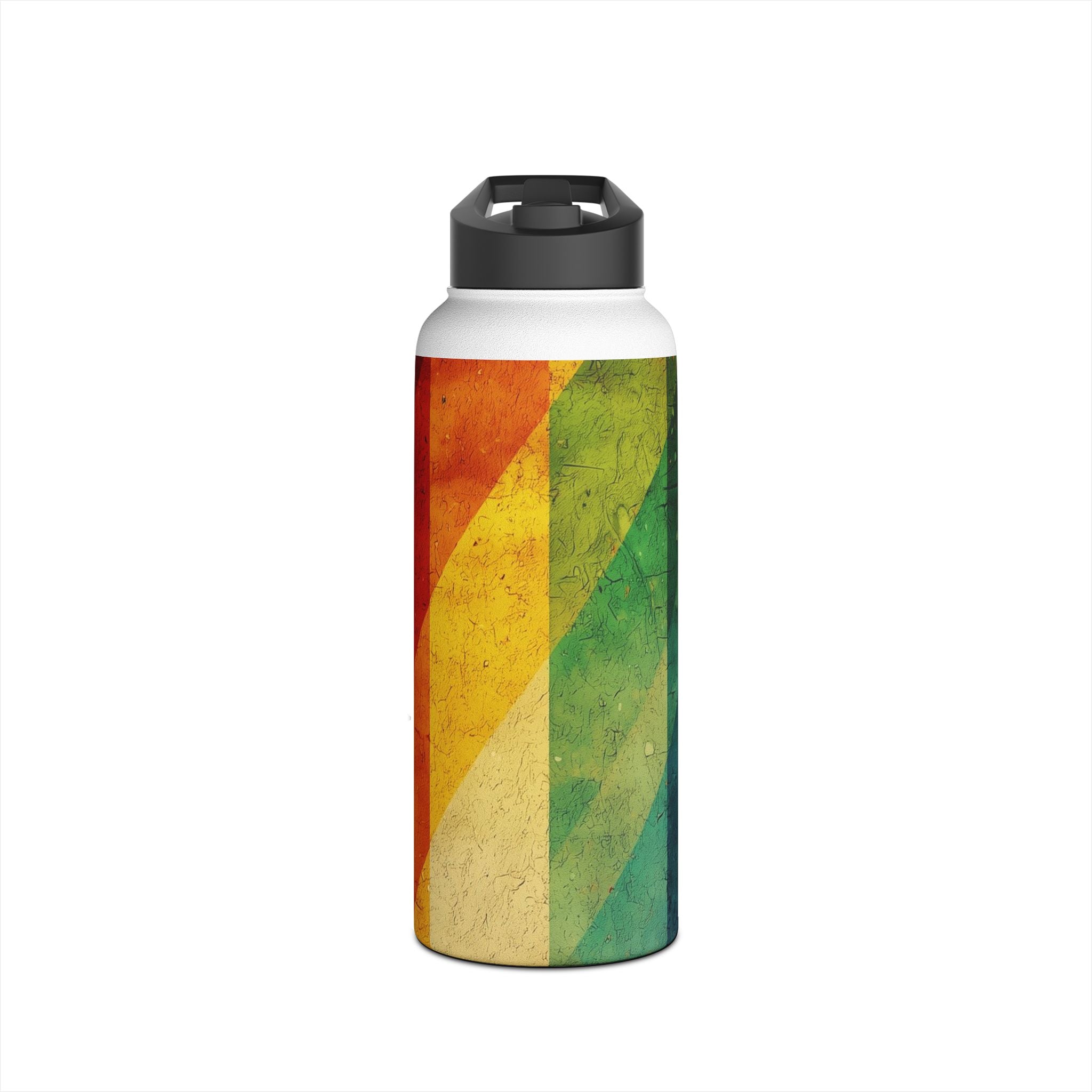Crimson Stripes - Stainless Steel Water Bottle