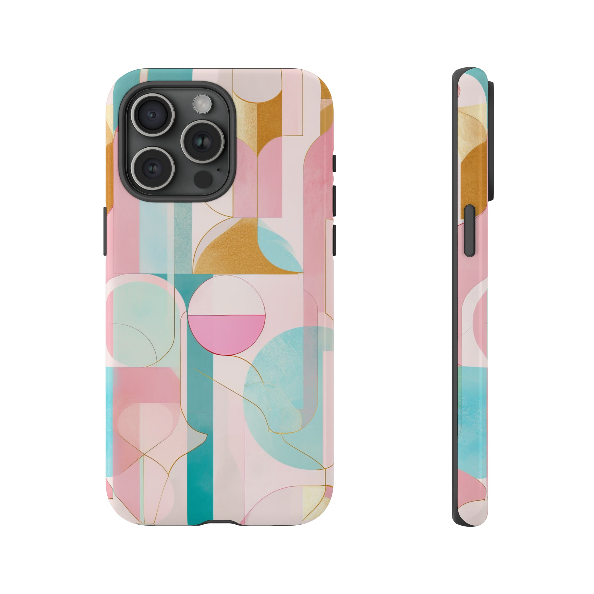 Deco Pink Geometric Fusion - Protective Phone Case