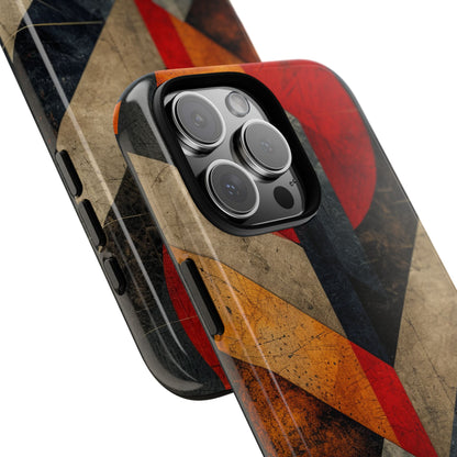 Crimson Circle Geometry iPhone 16 - Tough
