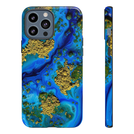 Blue Clear Ocean Ink Art iPhone Case (Protective) iPhone 13 Pro Max Glossy Phone Case