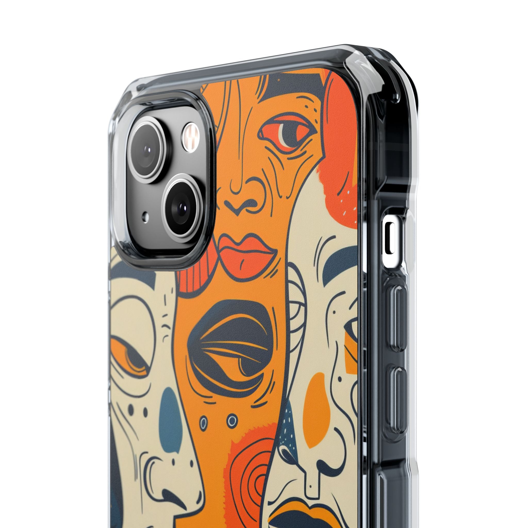 Gradient Face Mosaic iPhone 14 - Clear Impact Phone Case