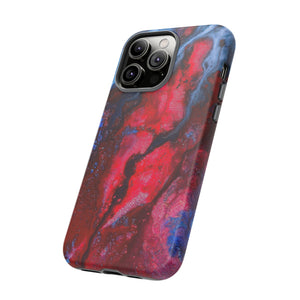 Neon Red Ink Art iPhone Case (Protective) Phone Case