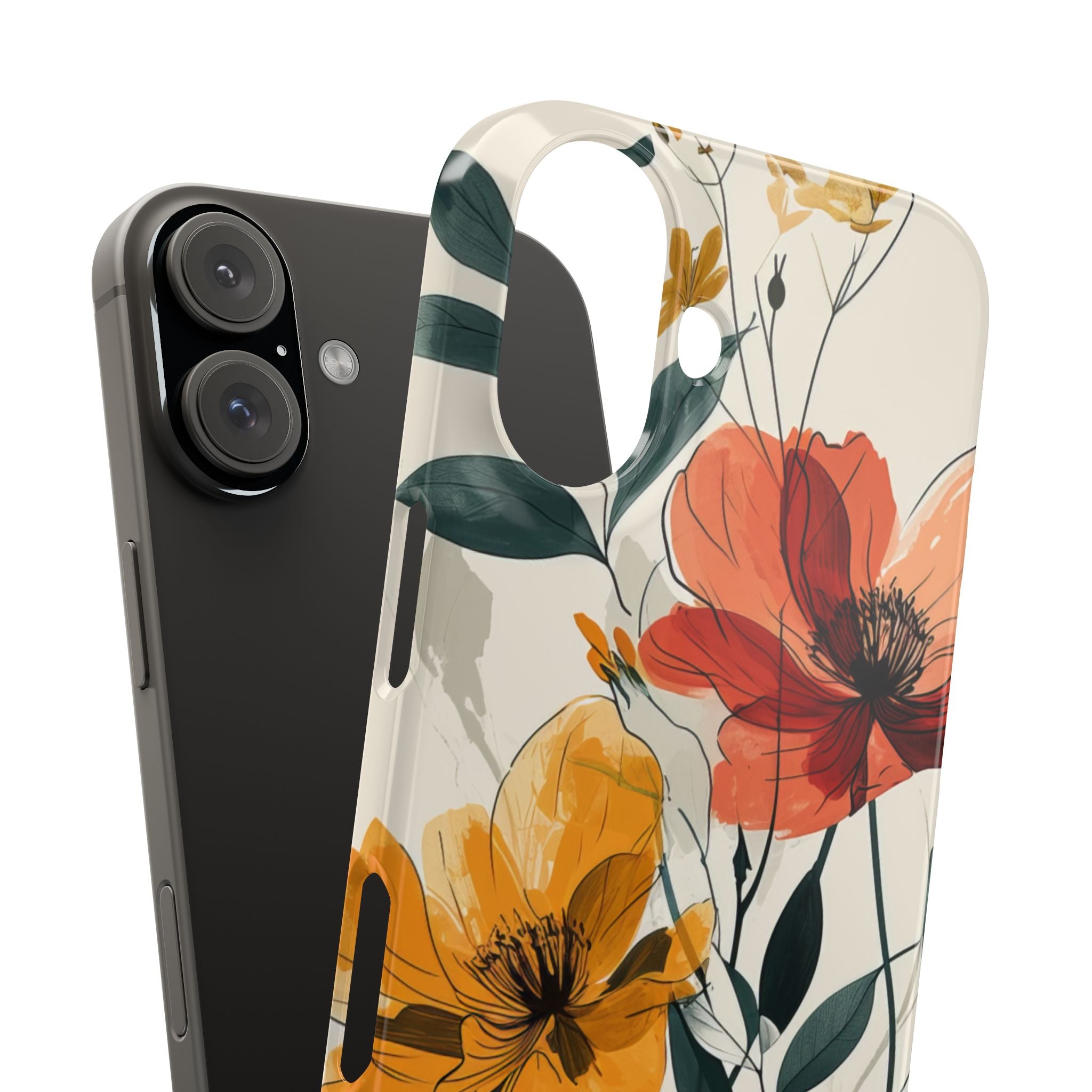 Elegant Floral Harmony iPhone 16 - Slim Phone Case