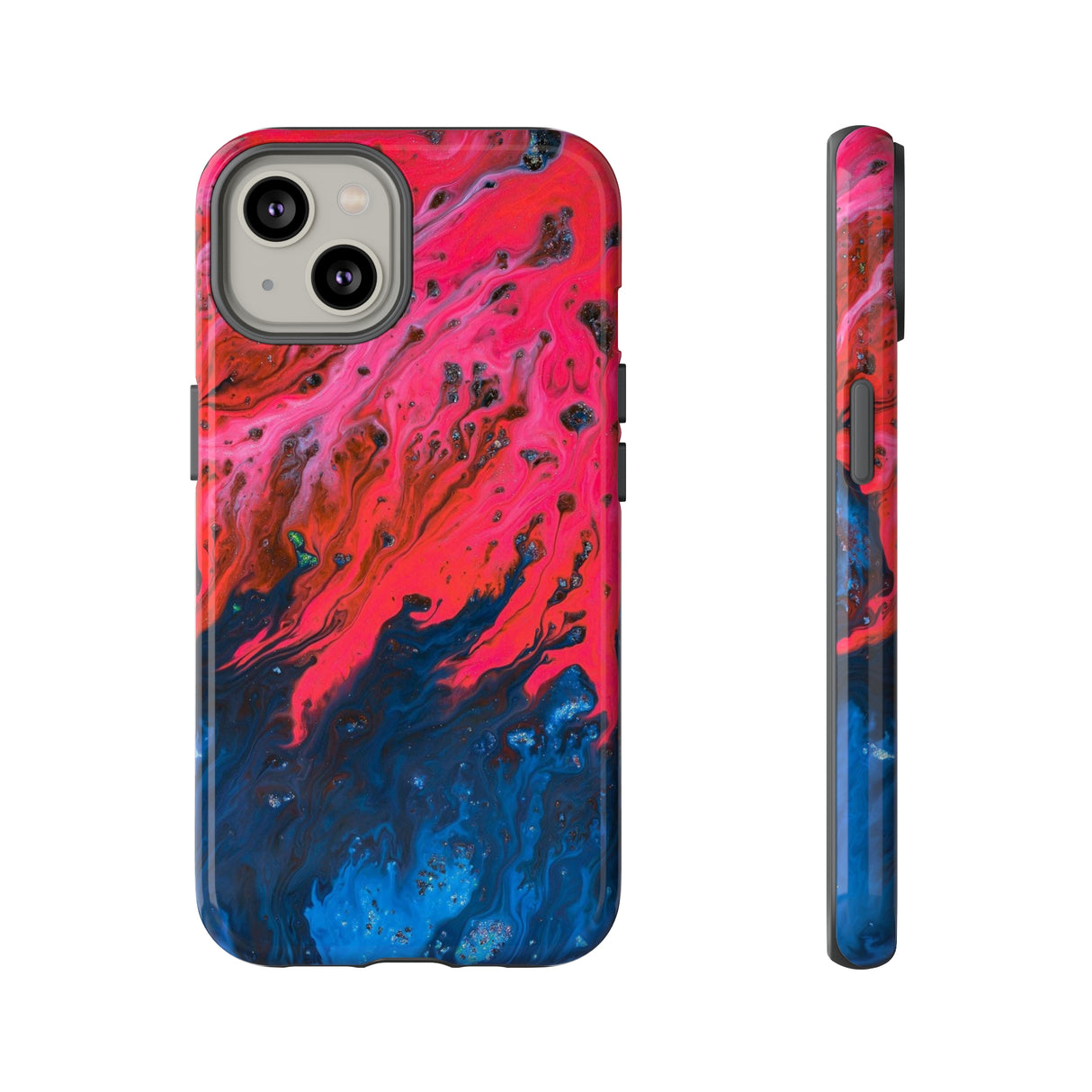 Bright Pink River Ink Art iPhone Case (Protective) iPhone 14 Glossy Phone Case