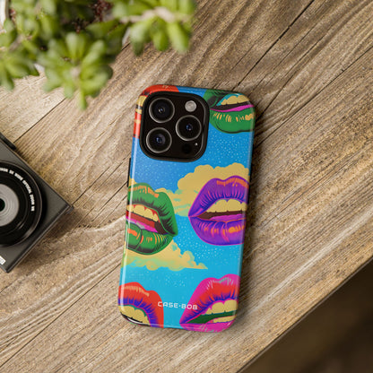 Colorful Lips Grid iPhone 16 Pro Case - Tough