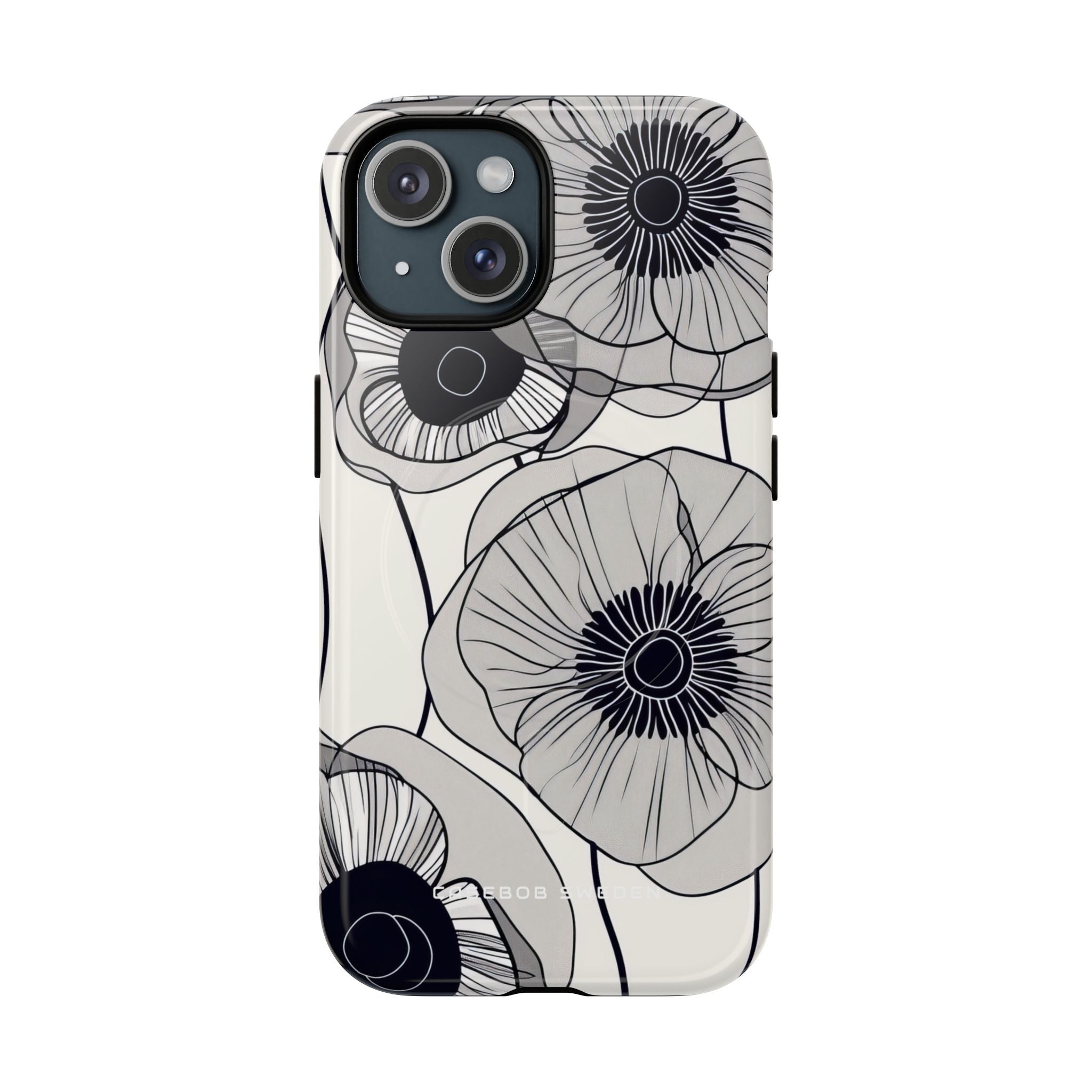 Moderne minimalistische Blumen iPhone 15 | Tough+ Handyhülle