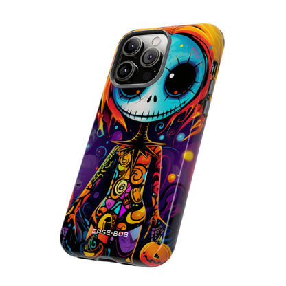 Blue Skull Swirl iPhone 14 Pro Max Case - Tough