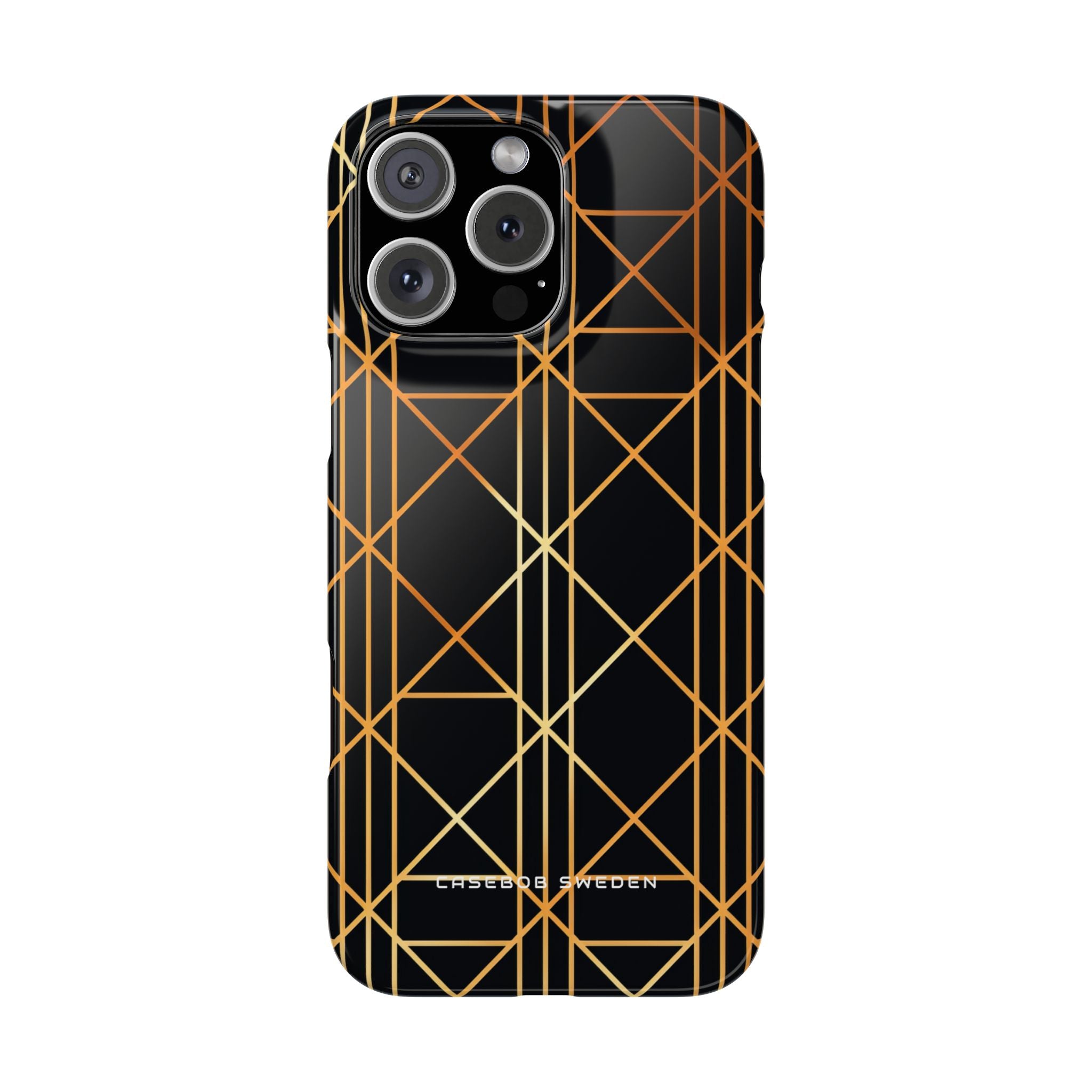 Golden Geometric Elegance iPhone 16 - Slim Phone Case