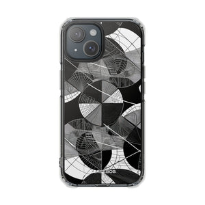 Geometrische Eleganz – Handyhülle für iPhone (Clear Impact – Magnetisch)