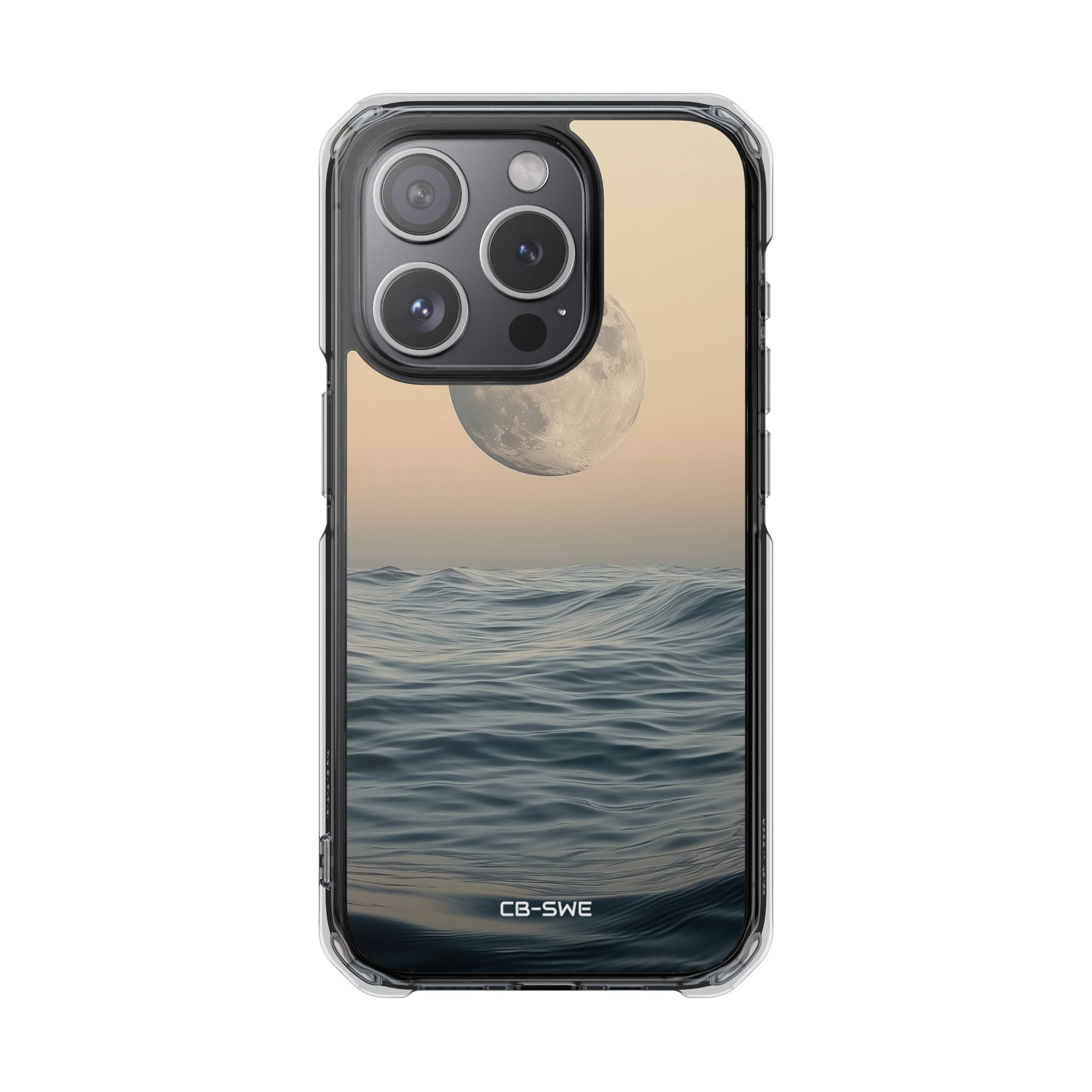 Moon Illuminates Waves iPhone Case - Impact