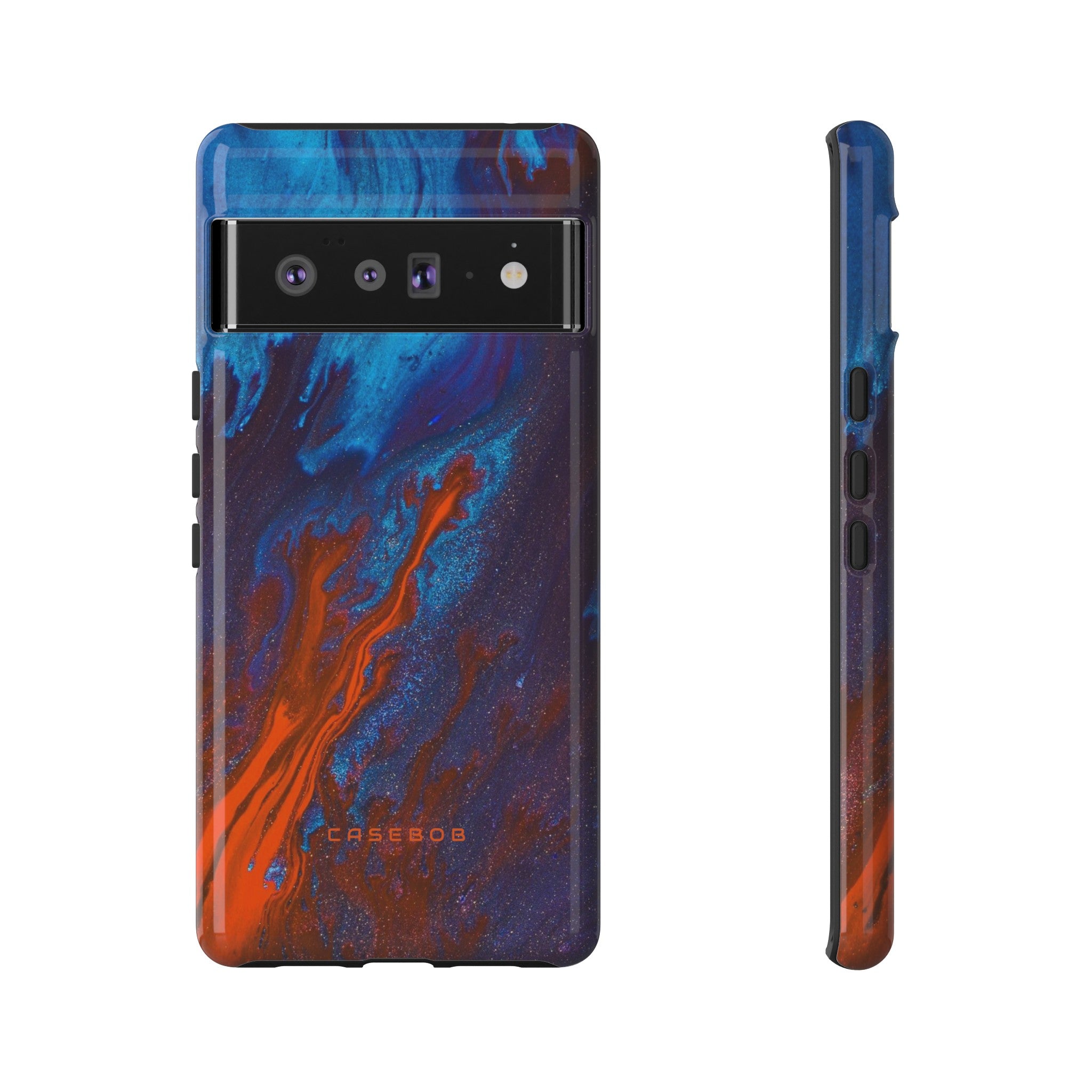 Orange Flame Ink Art - Protective Phone Case