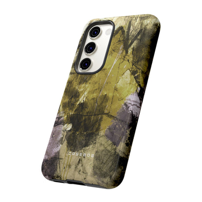 Yellow Grunge Art Phone Case - Protective Phone Case