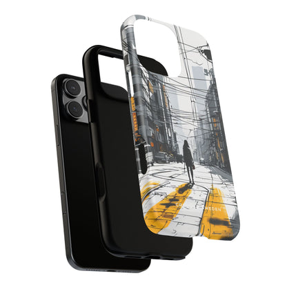 Urban Noir Streetscape iPhone 16 - Tough Phone Case